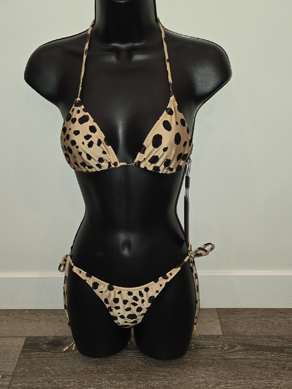 triangl swimwear Leopard Print Bikini in Beige and Black